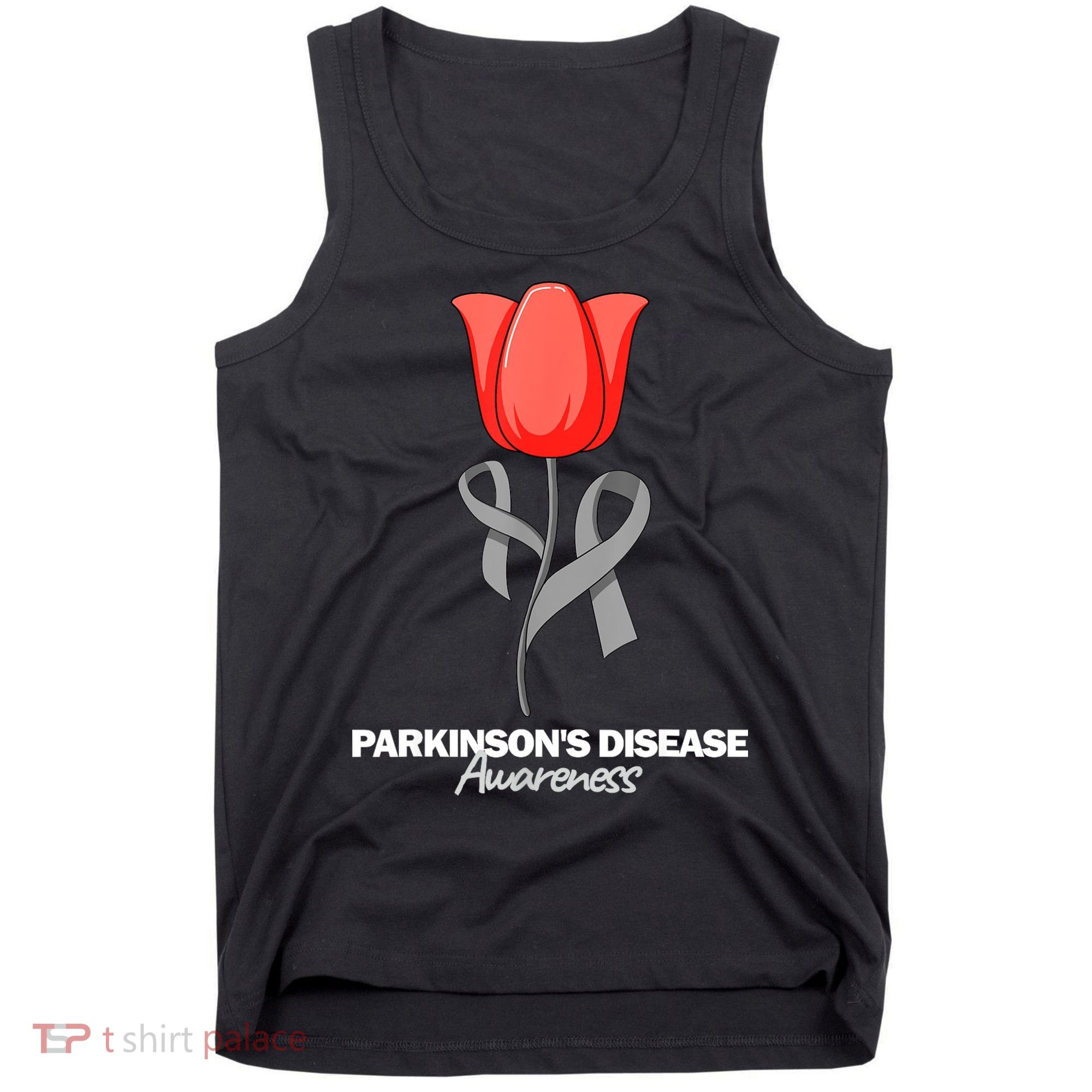 ParkinsonS Disease Awareness April Month Red Tulip Tank Top
