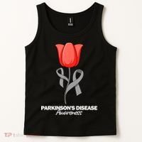 ParkinsonS Disease Awareness April Month Red Tulip Tank Top thumb 2