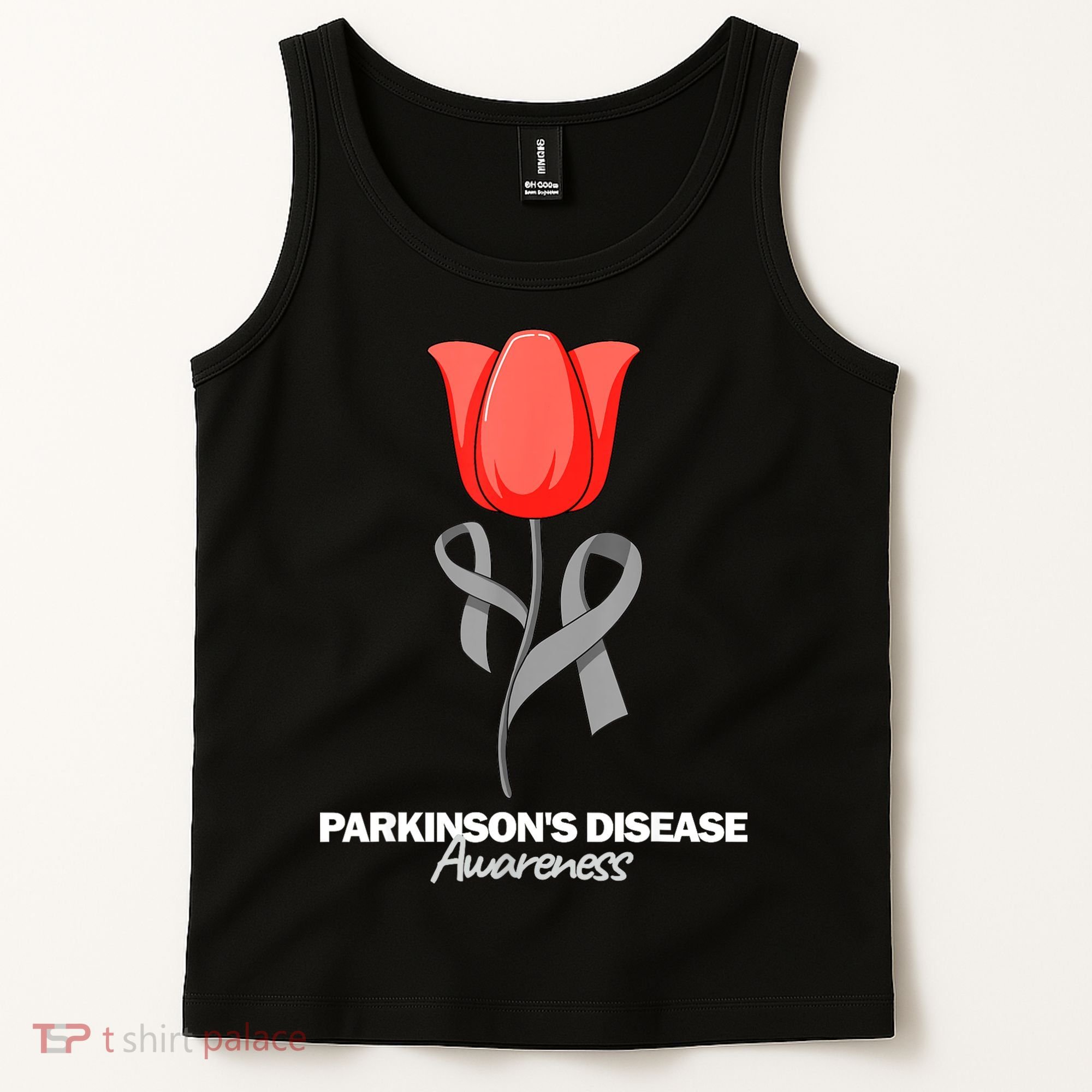 ParkinsonS Disease Awareness April Month Red Tulip Tank Top