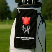 ParkinsonS Disease Awareness April Month Red Tulip Golf Towel thumb 2
