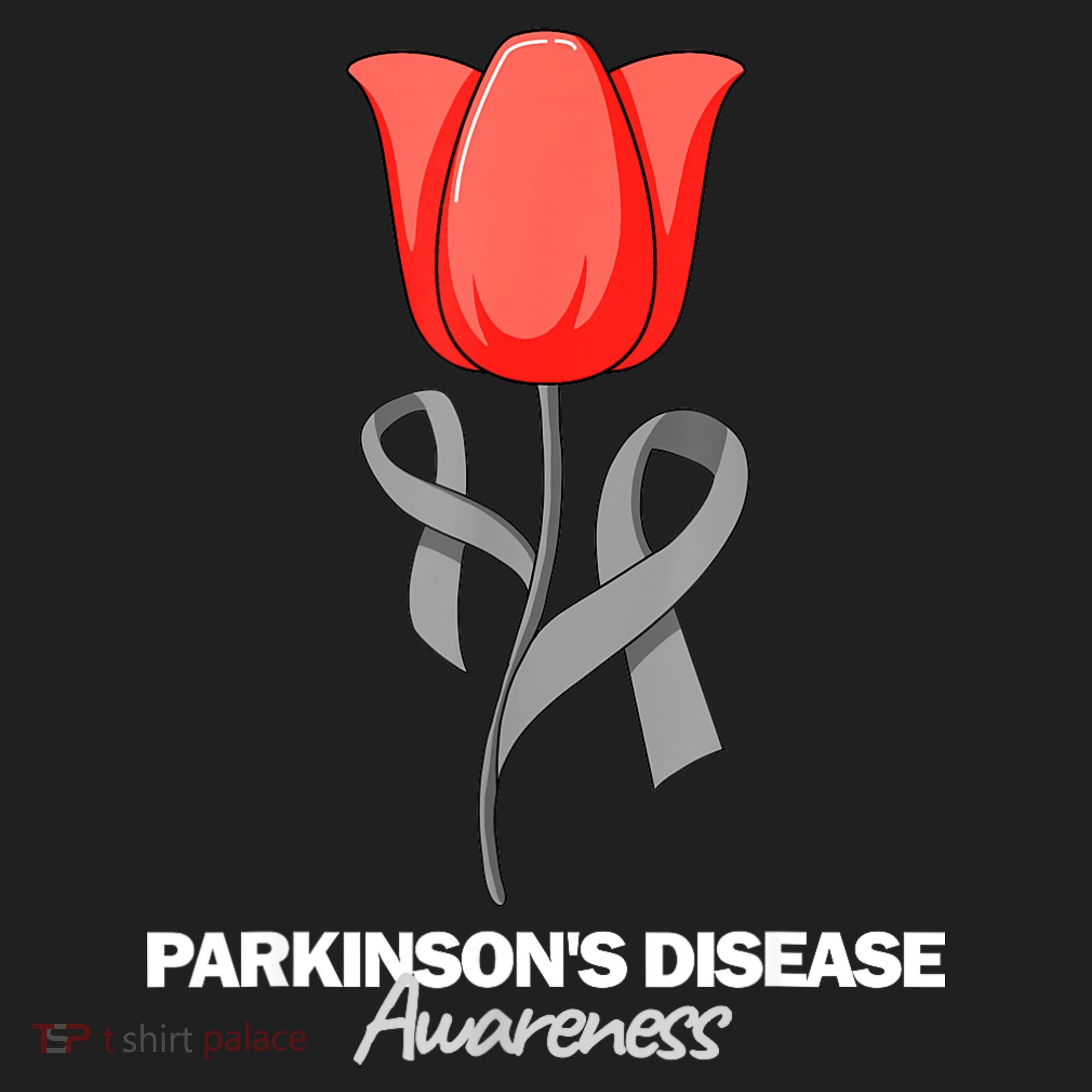 ParkinsonS Disease Awareness April Month Red Tulip Golf Towel