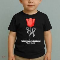 ParkinsonS Disease Awareness April Month Red Tulip Toddler T-Shirt thumb 2
