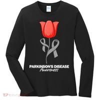 ParkinsonS Disease Awareness April Month Red Tulip Women's Long Sleeve Shirt thumb 0