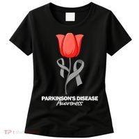 ParkinsonS Disease Awareness April Month Red Tulip Women's T-Shirt thumb 0