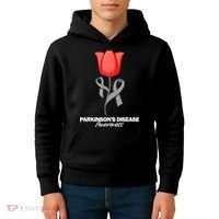 ParkinsonS Disease Awareness April Month Red Tulip Kids Hoodie thumb 4