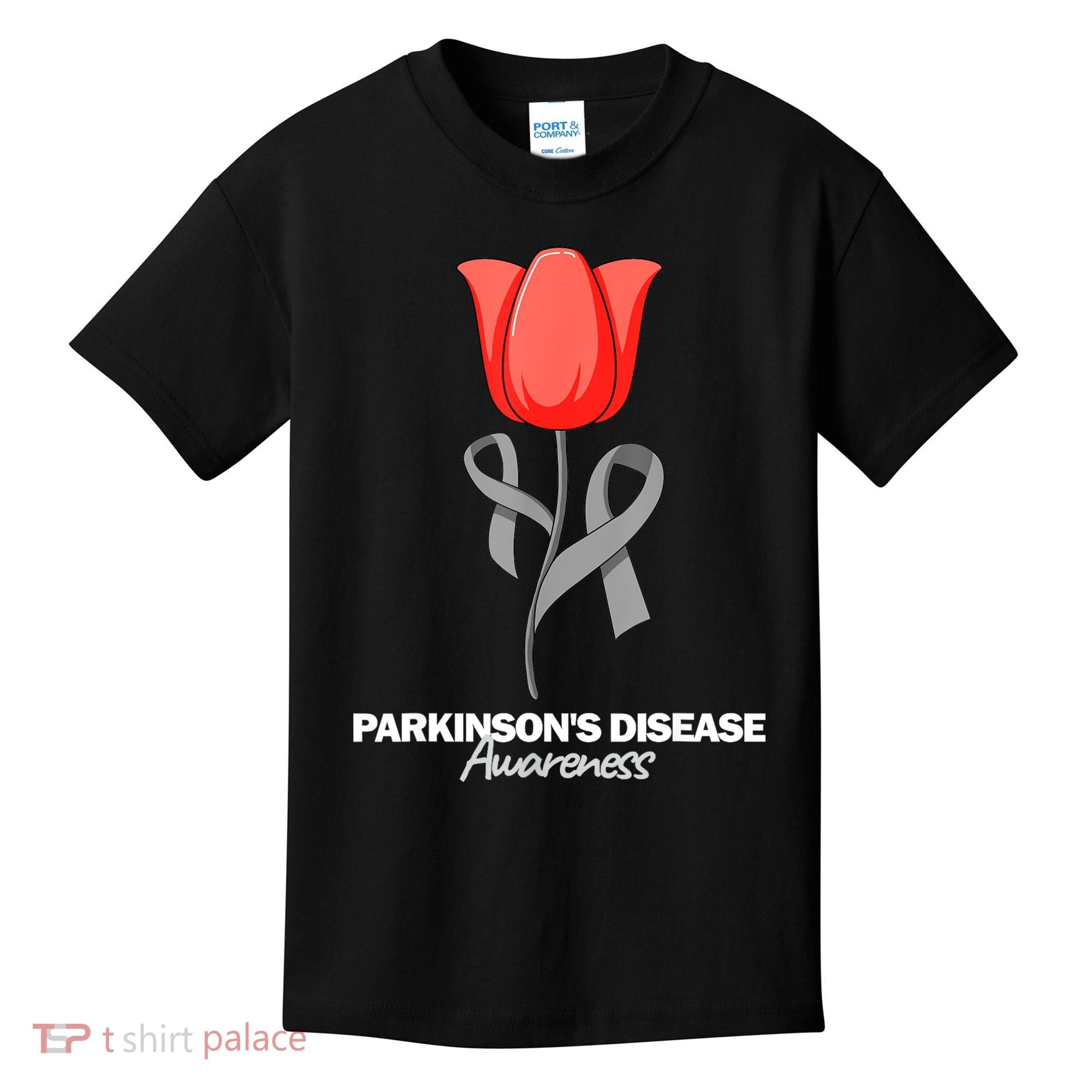 ParkinsonS Disease Awareness April Month Red Tulip Kids T-Shirt