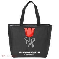 ParkinsonS Disease Awareness April Month Red Tulip Tote Bag thumb 0
