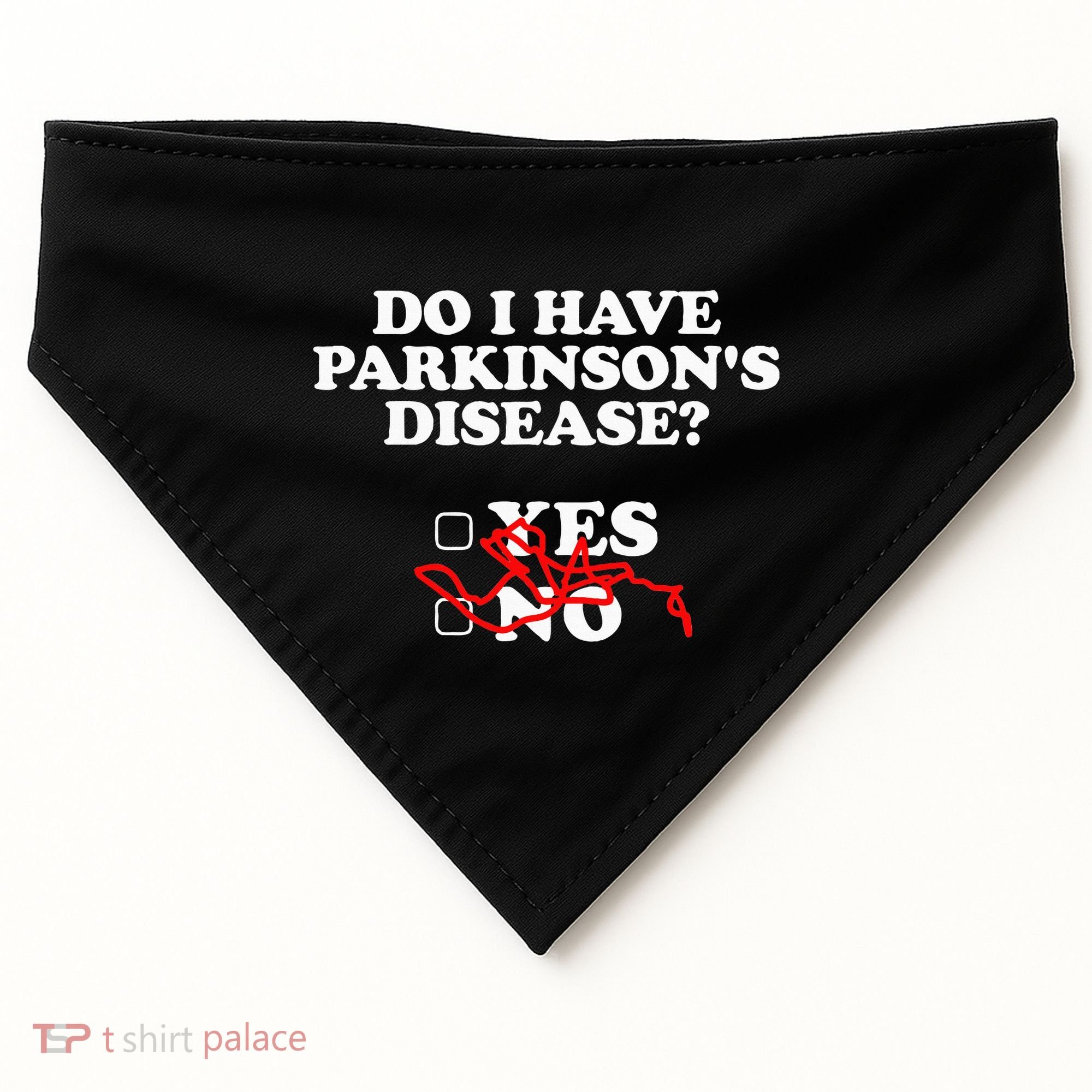 Parkinsons Disease Awareness Yes No Warrior Survivor USA-Made Doggie Bandana