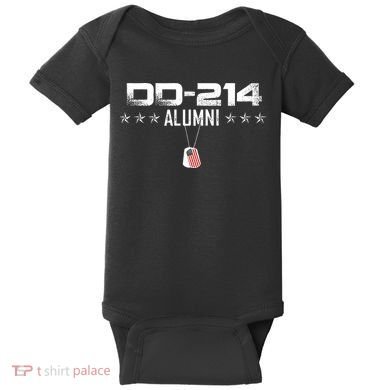 Patriotic DD214 Alumni Dogtag T Military Baby Bodysuit
