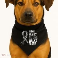 ParkinsonS Disease Awareness In This Family No One Walks Alone USA-Made Doggie Bandana thumb 1