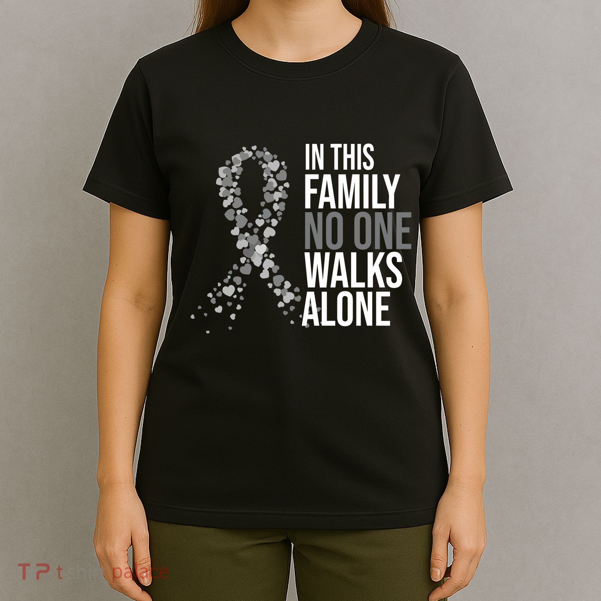 ParkinsonS Disease Awareness In This Family No One Walks Alone T-Shirt