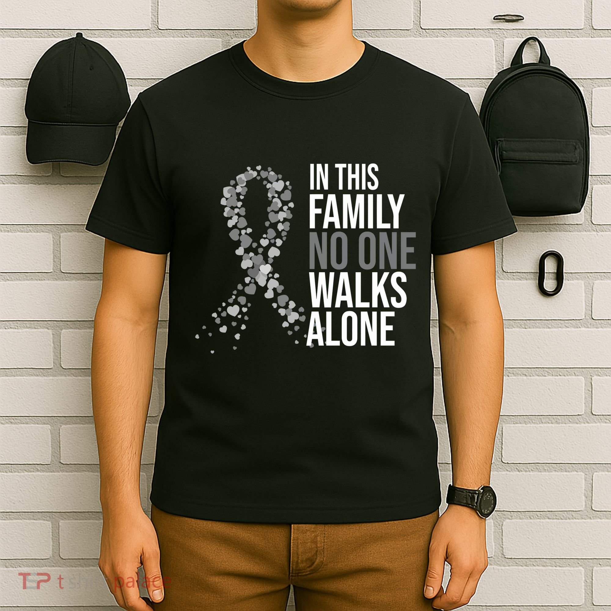 ParkinsonS Disease Awareness In This Family No One Walks Alone T-Shirt