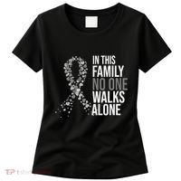 ParkinsonS Disease Awareness In This Family No One Walks Alone Women's T-Shirt thumb 0