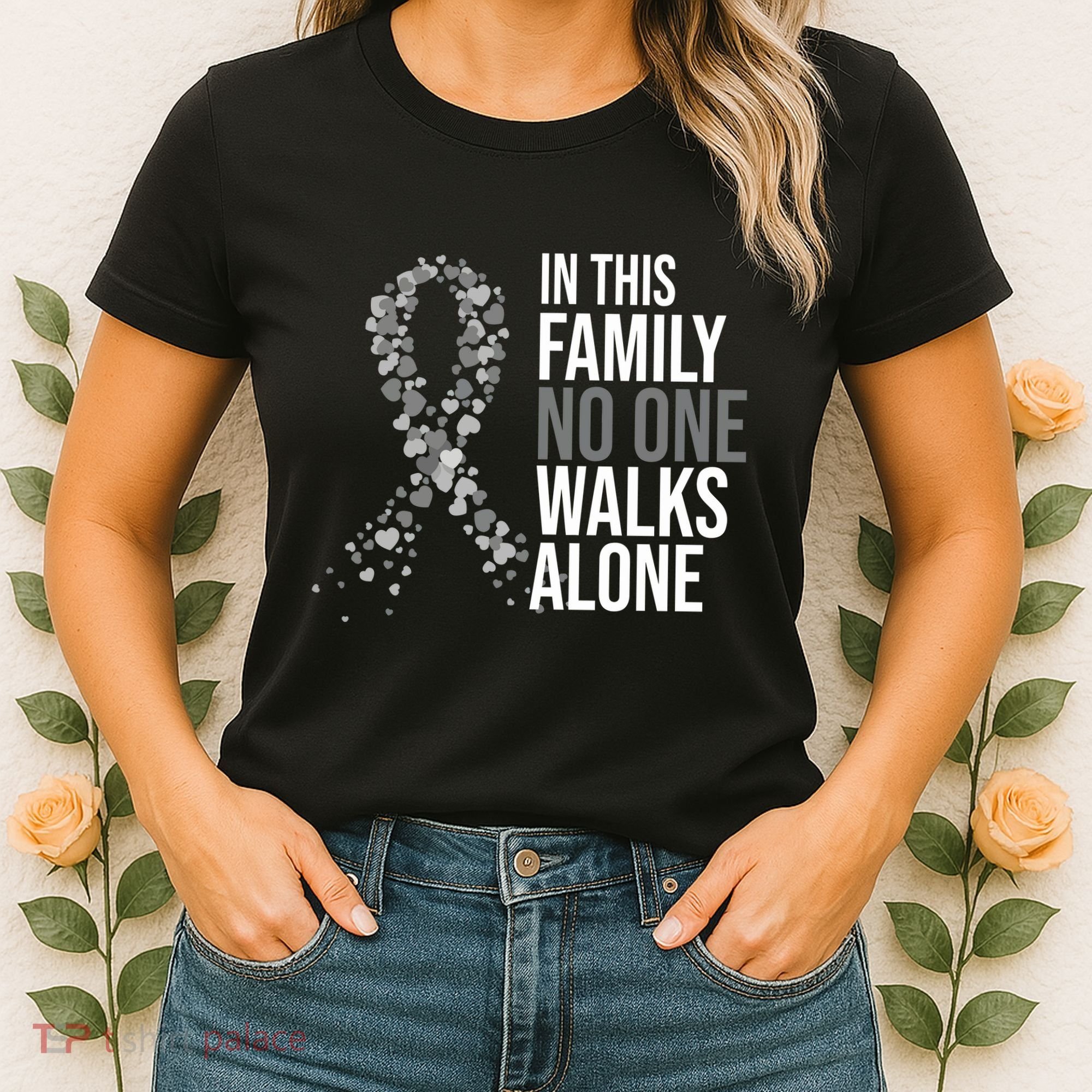 ParkinsonS Disease Awareness In This Family No One Walks Alone Women's T-Shirt