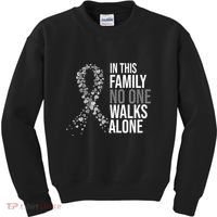 ParkinsonS Disease Awareness In This Family No One Walks Alone Kids Sweatshirt thumb 0