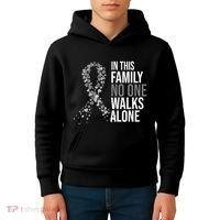 ParkinsonS Disease Awareness In This Family No One Walks Alone Kids Hoodie thumb 4