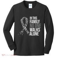 ParkinsonS Disease Awareness In This Family No One Walks Alone Kids Long Sleeve Shirt thumb 0