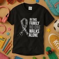 ParkinsonS Disease Awareness In This Family No One Walks Alone Kids T-Shirt thumb 3