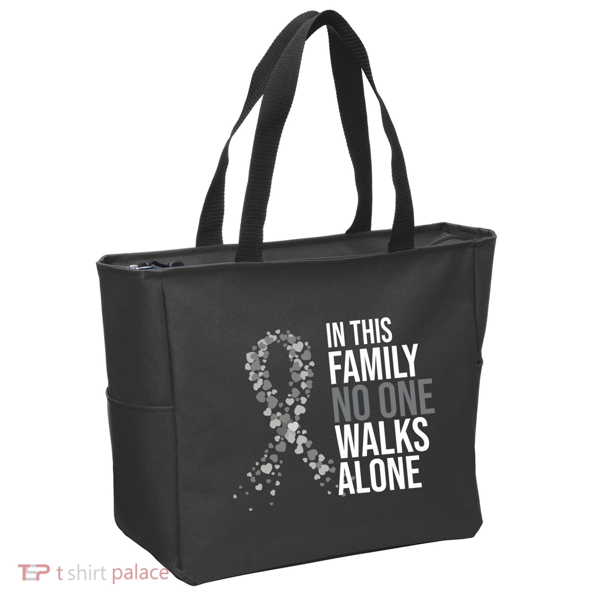 ParkinsonS Disease Awareness In This Family No One Walks Alone Tote Bag