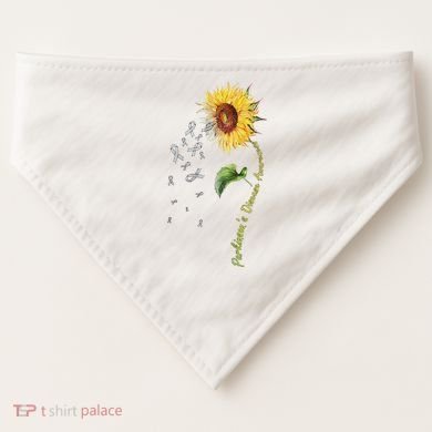 ParkinsonS Disease Awareness Sunflower USA-Made Doggie Bandana