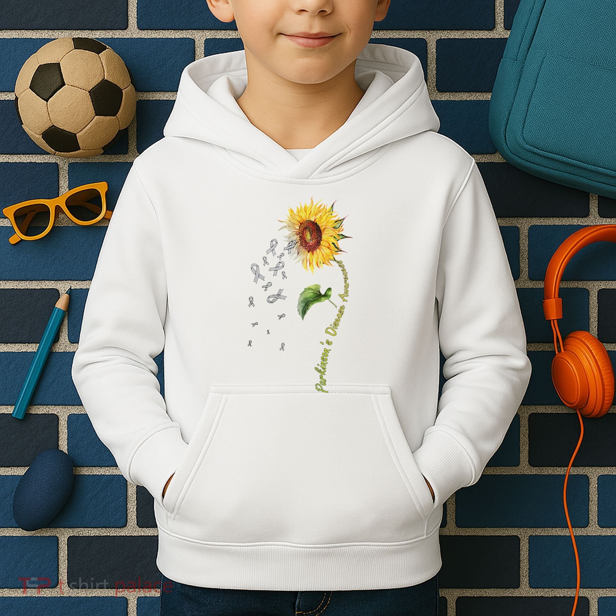 ParkinsonS Disease Awareness Sunflower Kids Hoodie