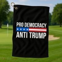 Pro Democracy Anti Trump Golf Towel thumb 1