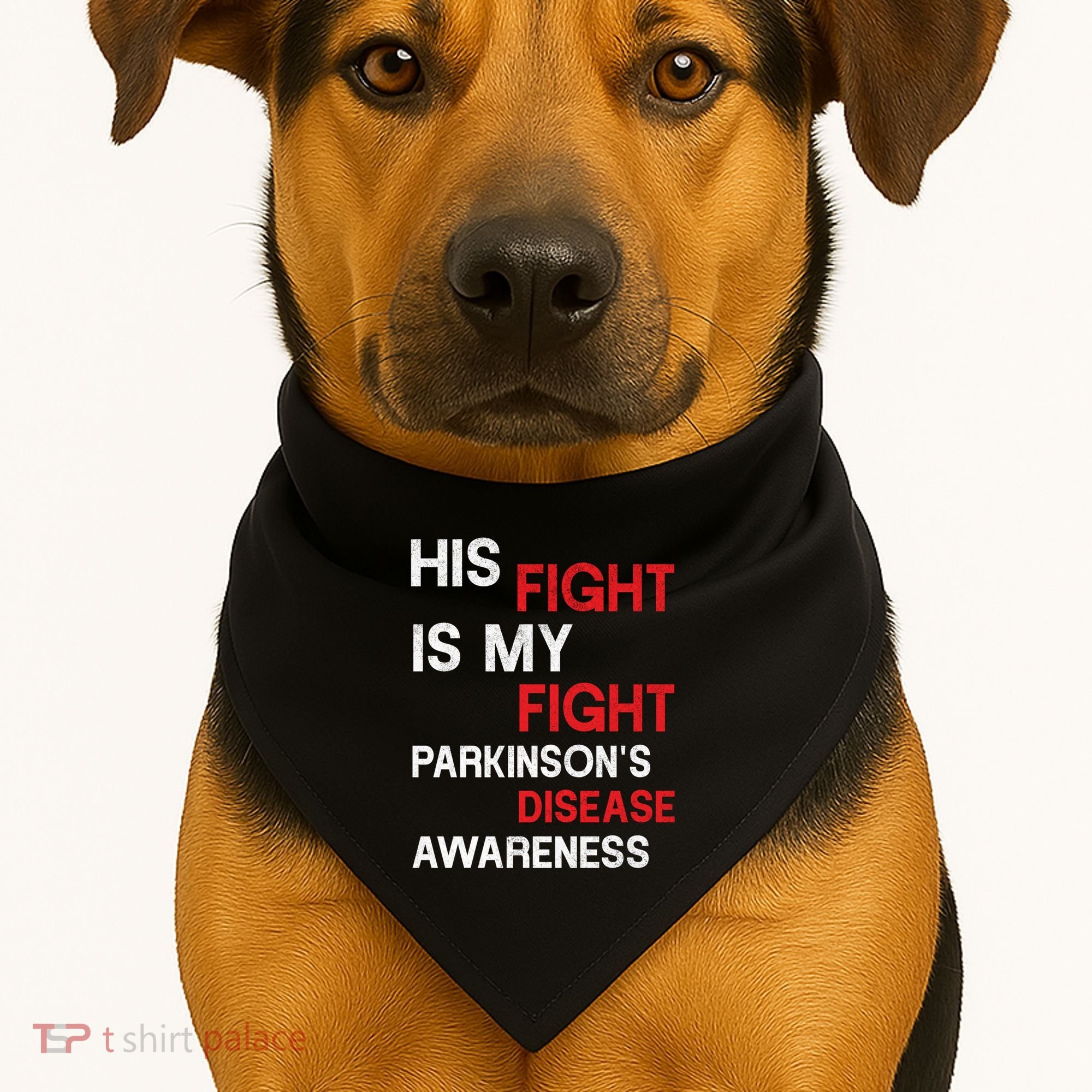 ParkinsonS Disease Awareness April Month Red Tulip Great Gift USA-Made Doggie Bandana
