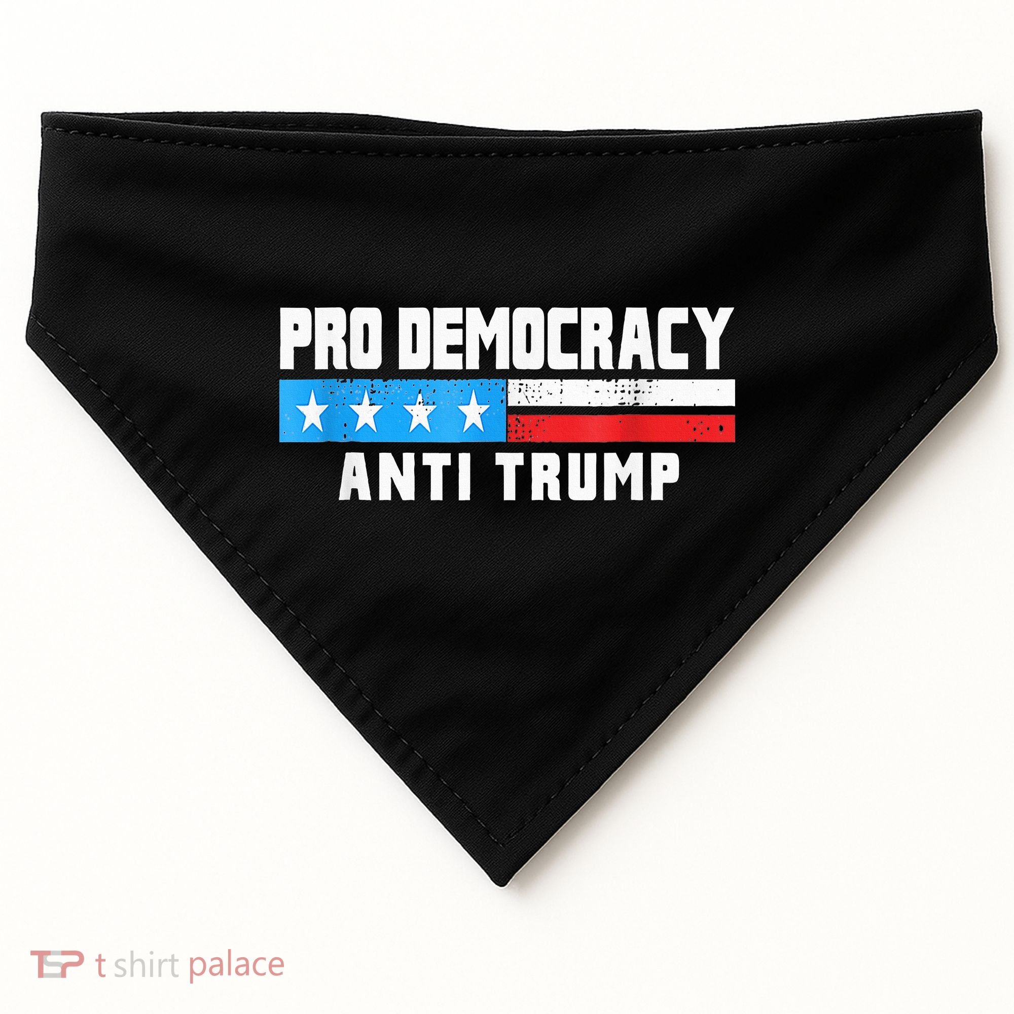 Pro Democracy Anti Trump USA-Made Doggie Bandana