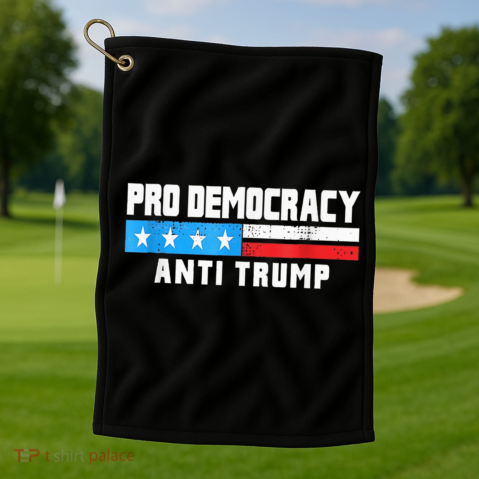 Pro Democracy Anti Trump Golf Towel