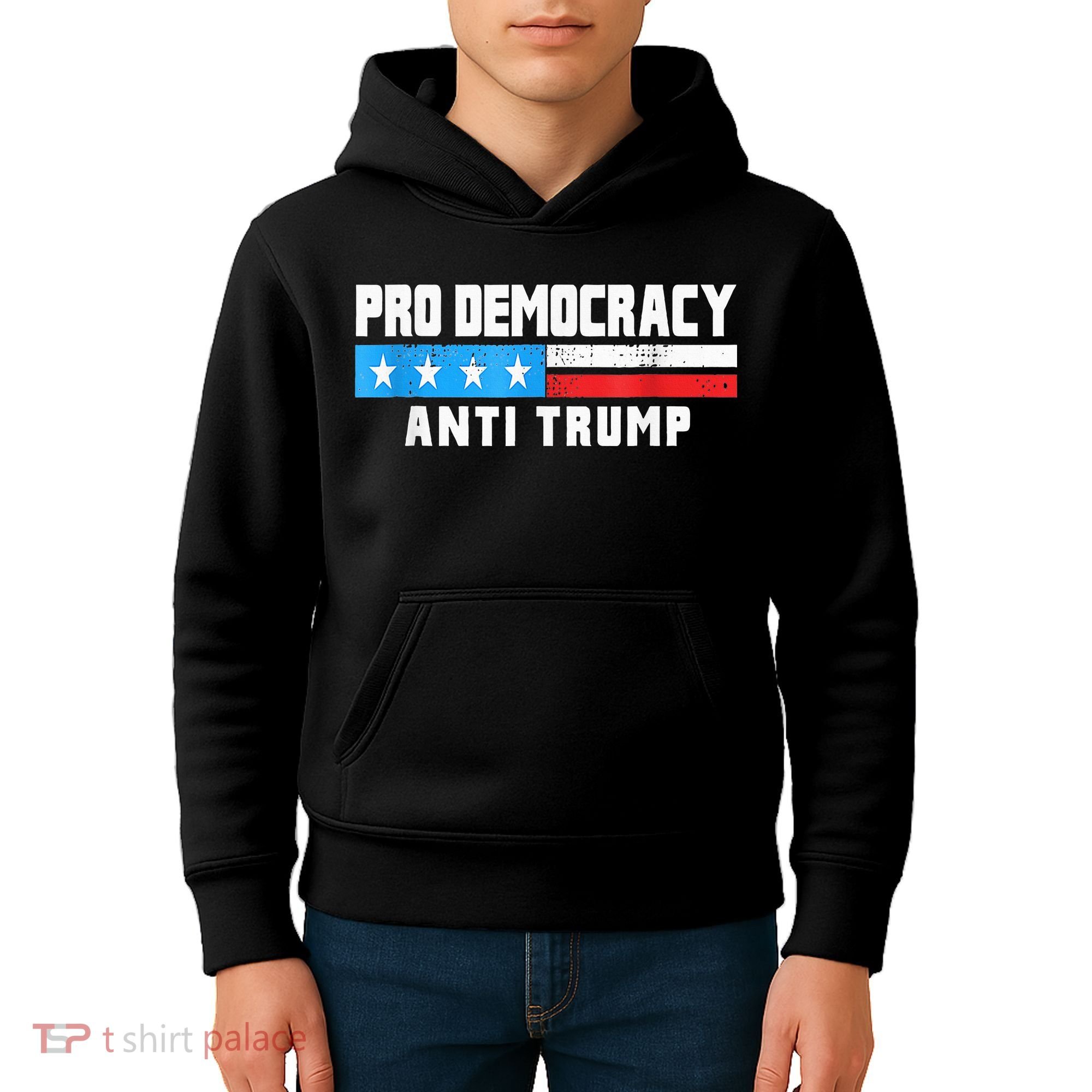 Pro Democracy Anti Trump Kids Hoodie