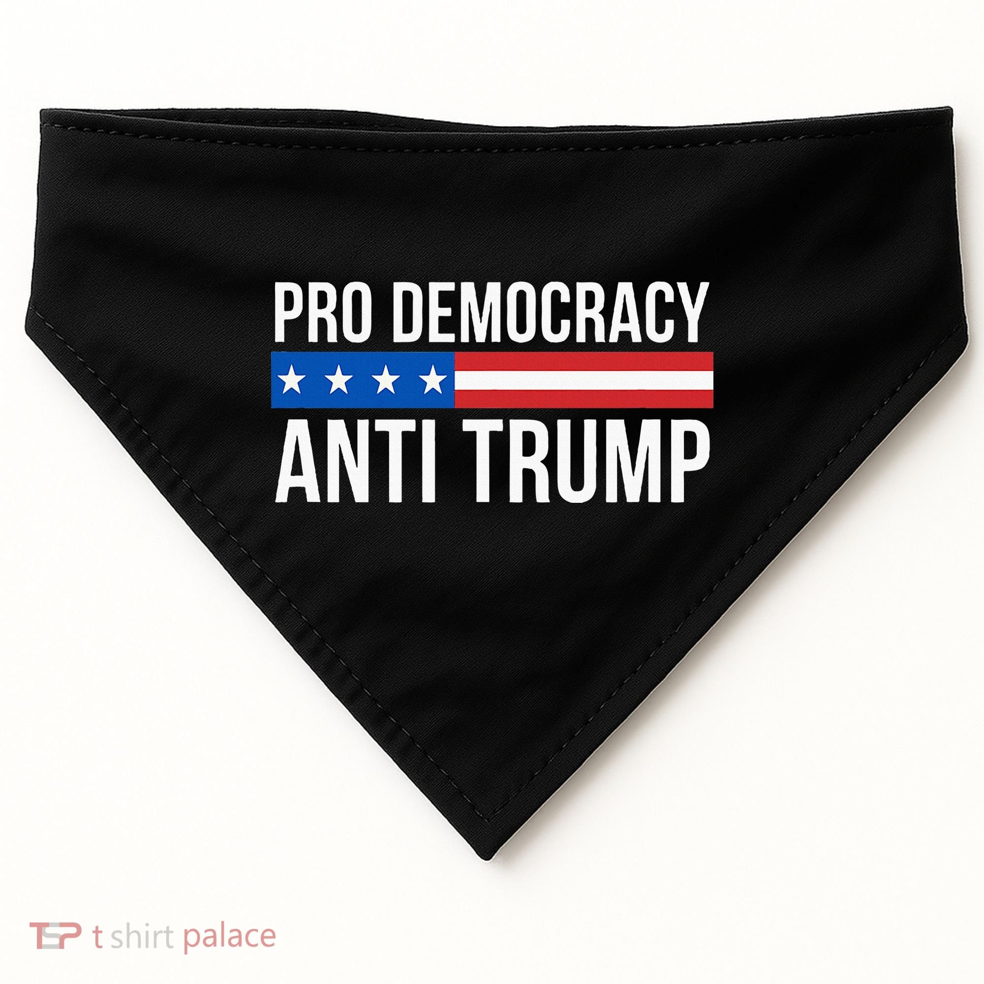 Pro Democracy Anti Trump USA-Made Doggie Bandana