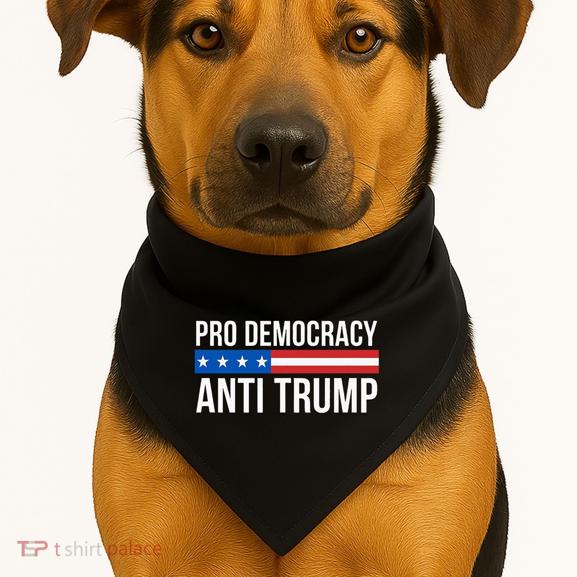 Pro Democracy Anti Trump USA-Made Doggie Bandana