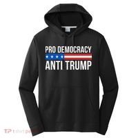 Pro Democracy Anti Trump Performance Fleece Hoodie thumb 0