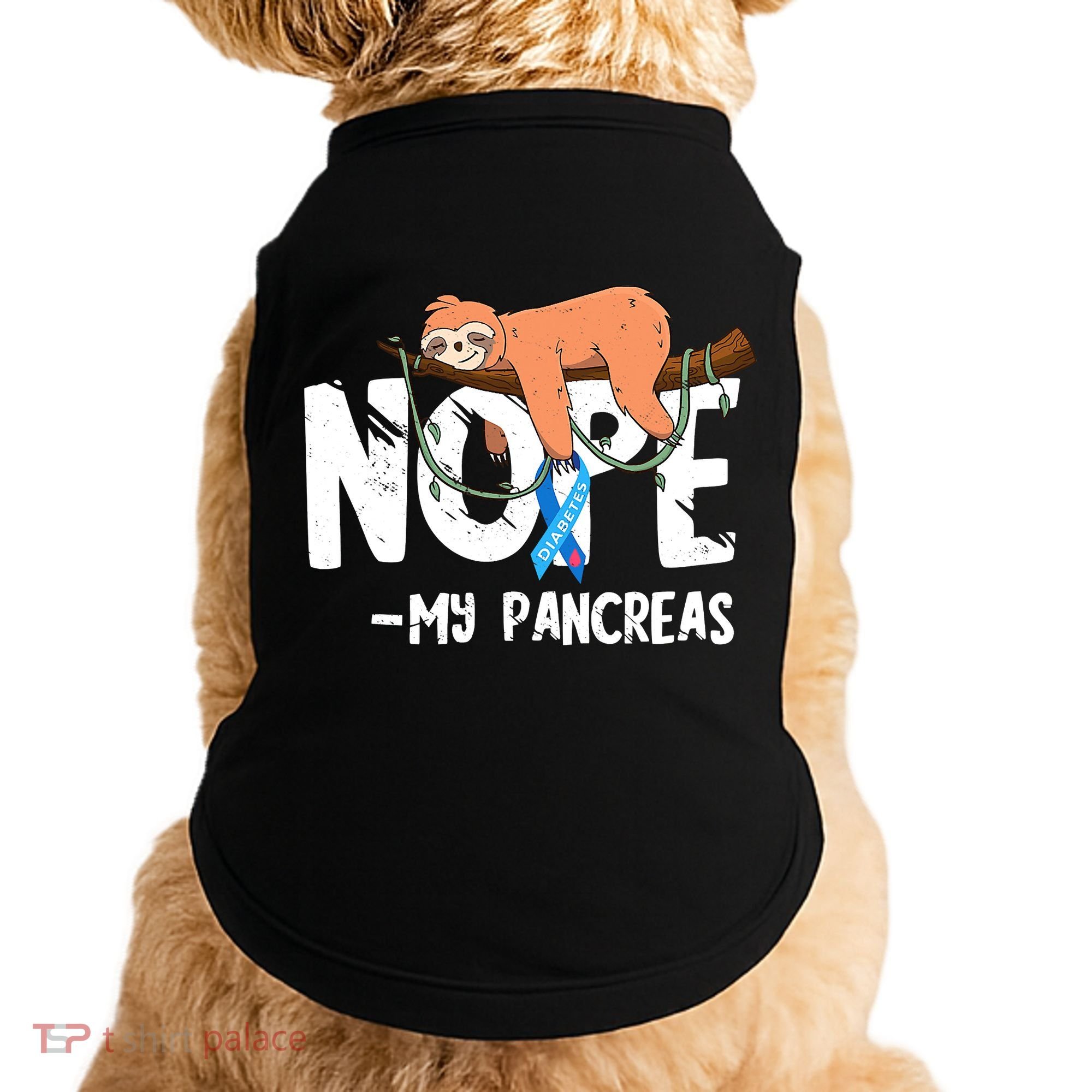 Pancreas Diabetes Awareness Blood Sugar Diabetic Sloth T1D Doggie Tank