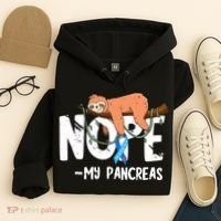 Pancreas Diabetes Awareness Blood Sugar Diabetic Sloth T1D Hoodie thumb 4