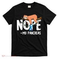 Pancreas Diabetes Awareness Blood Sugar Diabetic Sloth T1D T-Shirt thumb 0