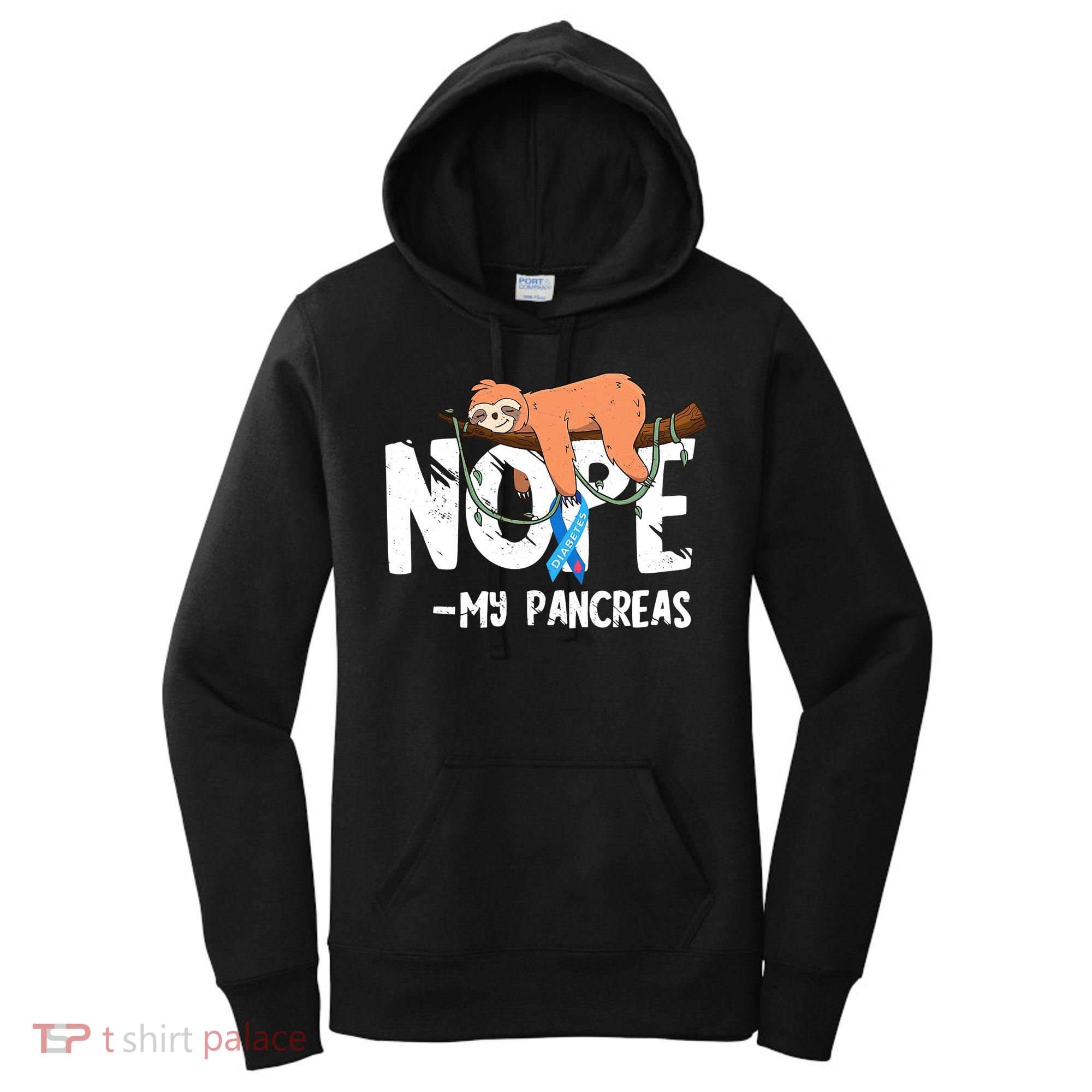 Pancreas Diabetes Awareness Blood Sugar Diabetic Sloth T1D Women's Hoodie