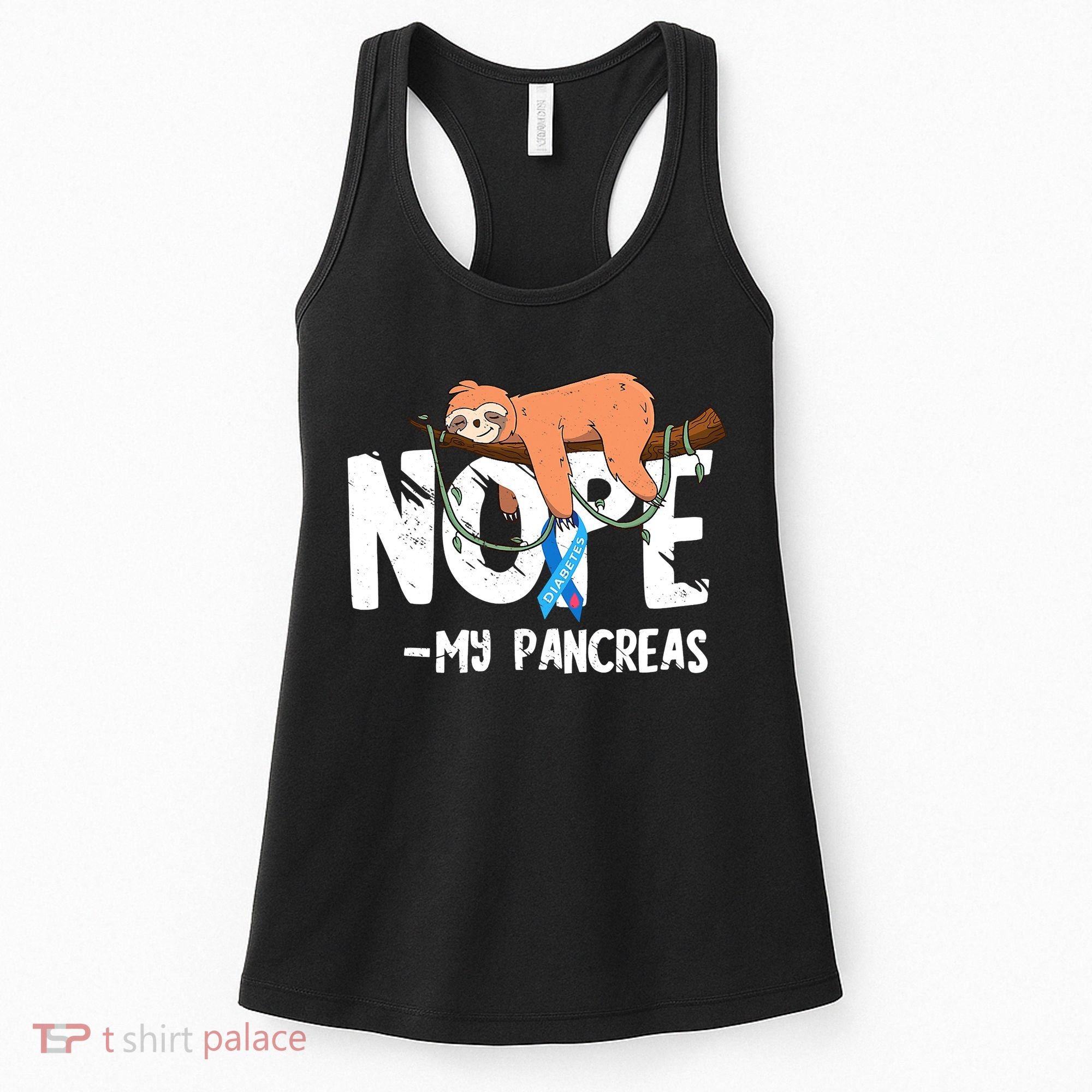Pancreas Diabetes Awareness Blood Sugar Diabetic Sloth T1D Women's Tank Top