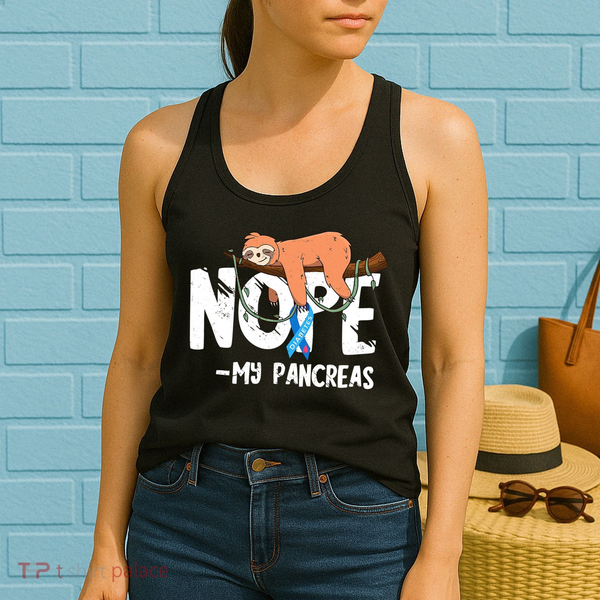 Pancreas Diabetes Awareness Blood Sugar Diabetic Sloth T1D Women's Tank Top