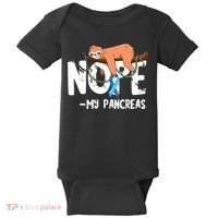 Pancreas Diabetes Awareness Blood Sugar Diabetic Sloth T1D Baby Bodysuit thumb 0