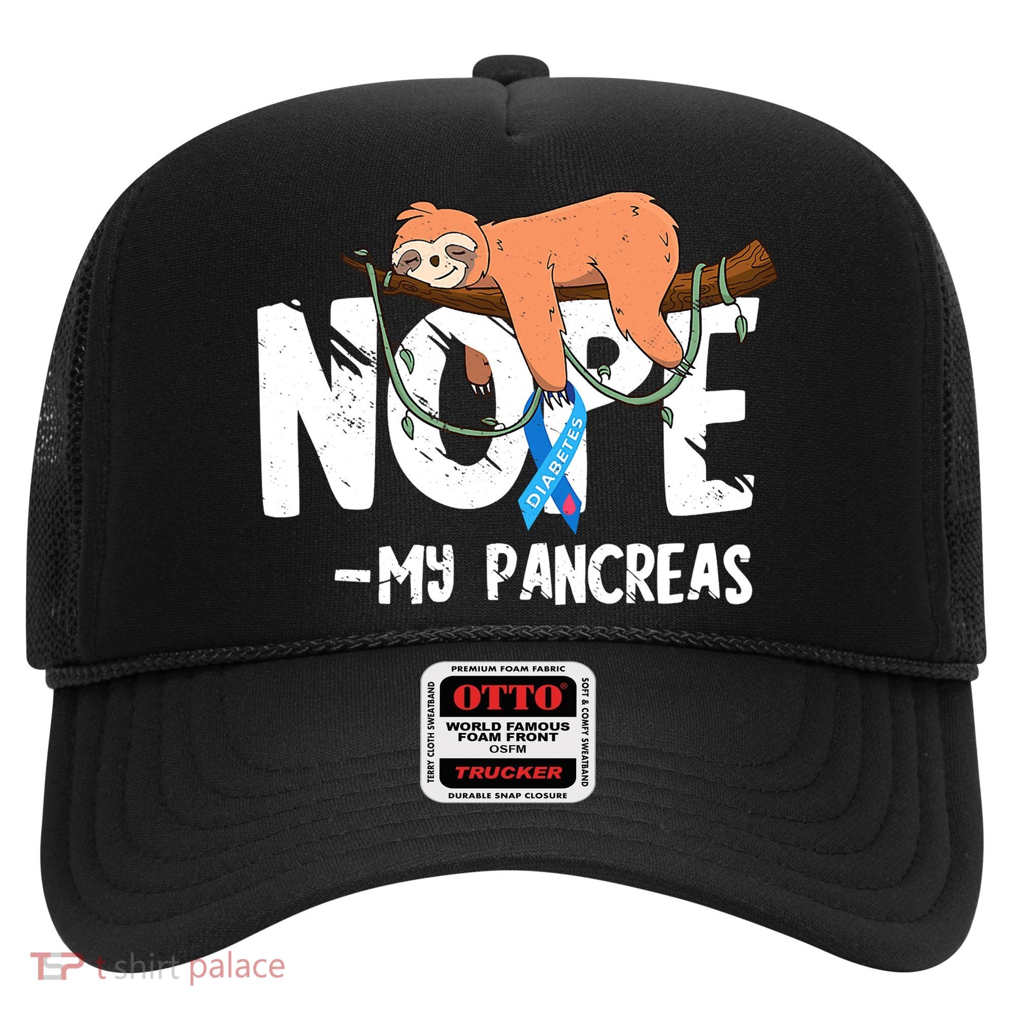 Pancreas Diabetes Awareness Blood Sugar Diabetic Sloth T1D Hat