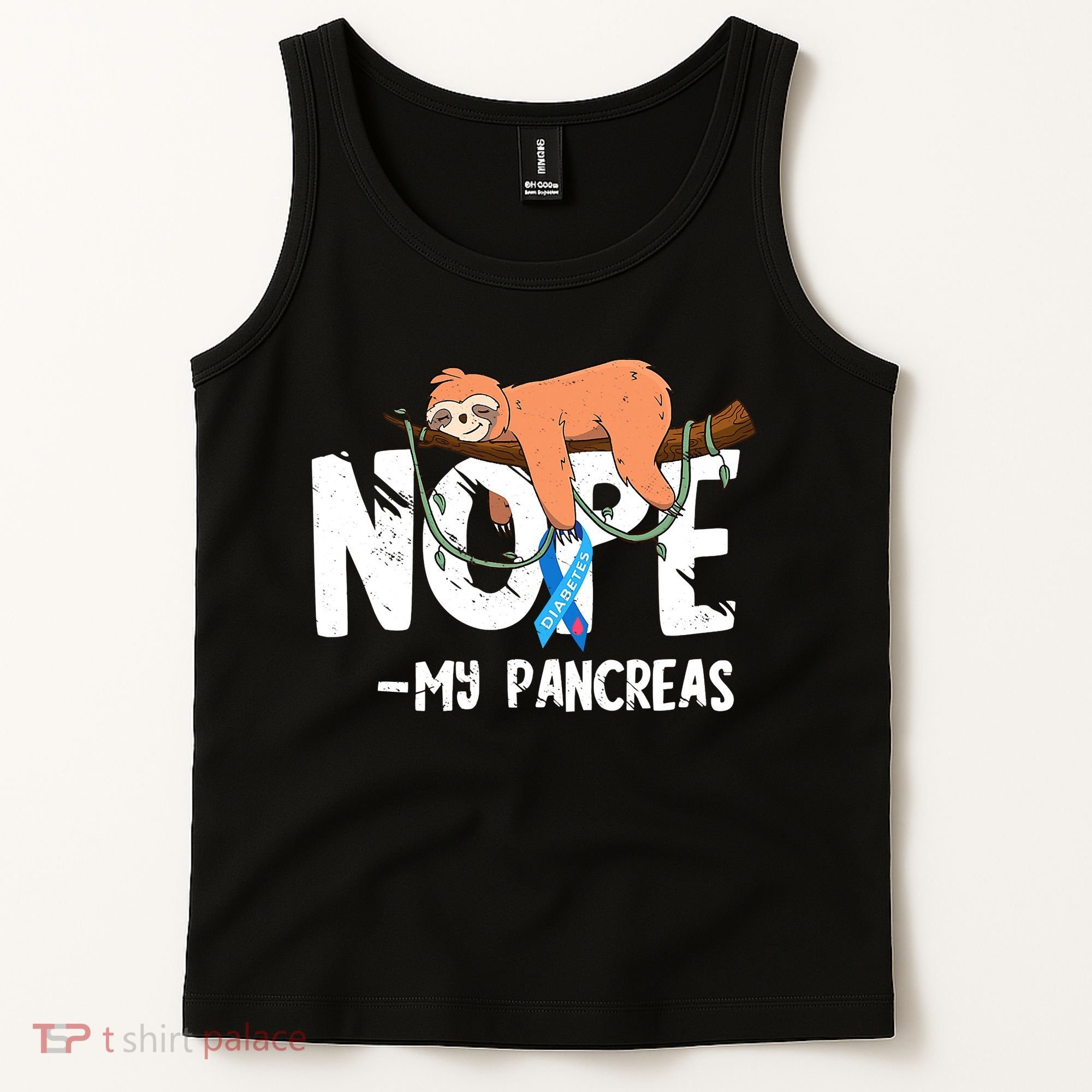 Pancreas Diabetes Awareness Blood Sugar Diabetic Sloth T1D Tank Top