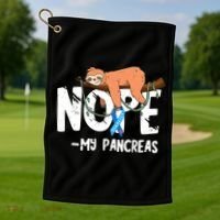 Pancreas Diabetes Awareness Blood Sugar Diabetic Sloth T1D Golf Towel thumb 1