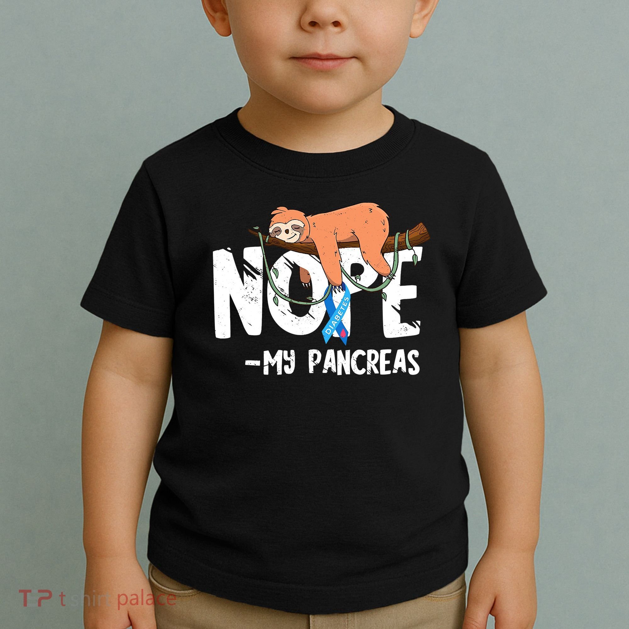 Pancreas Diabetes Awareness Blood Sugar Diabetic Sloth T1D Toddler T-Shirt