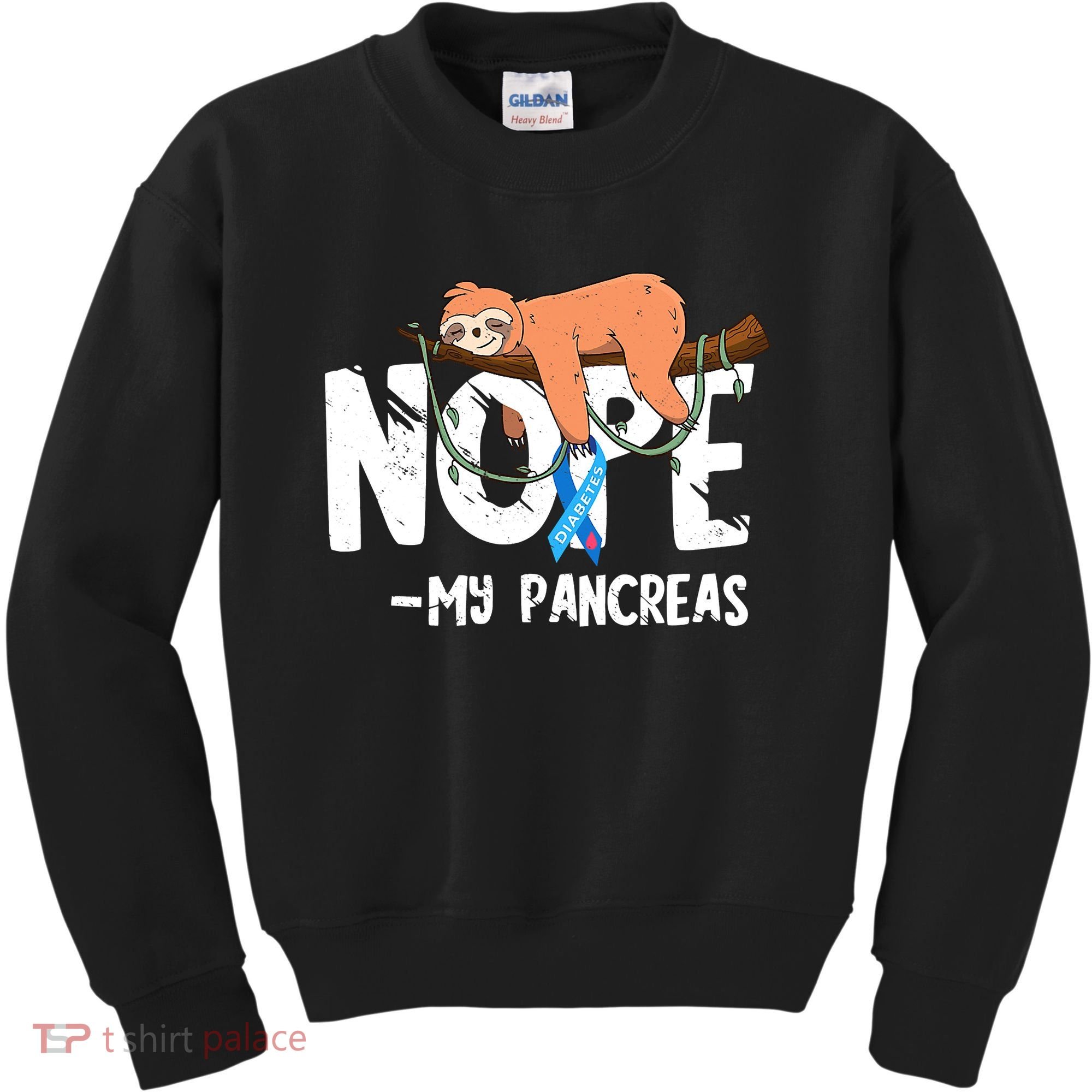 Pancreas Diabetes Awareness Blood Sugar Diabetic Sloth T1D Kids Sweatshirt