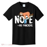 Pancreas Diabetes Awareness Blood Sugar Diabetic Sloth T1D Kids T-Shirt thumb 0