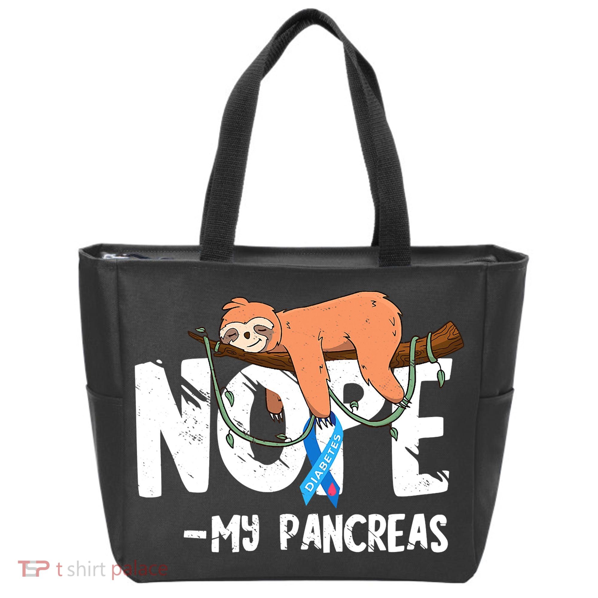Pancreas Diabetes Awareness Blood Sugar Diabetic Sloth T1D Tote Bag