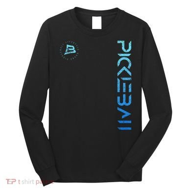 Pickleball Distressed Blue Gradient Casual Design Long Sleeve Shirt