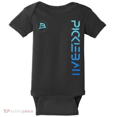 Pickleball Distressed Blue Gradient Casual Design Baby Bodysuit