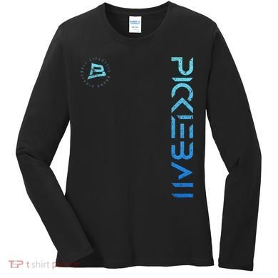 Pickleball Distressed Blue Gradient Casual Design Women's Long Sleeve Shirt